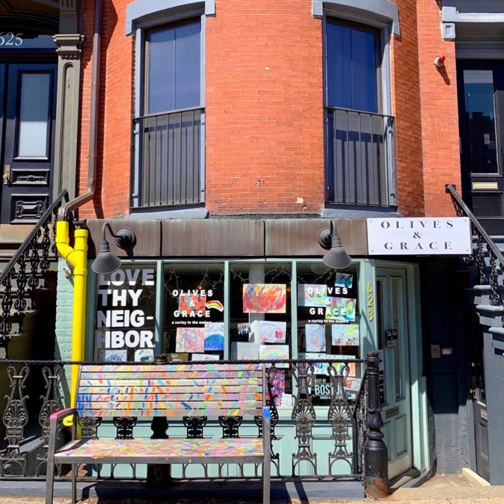Independent retail boutique, Olives and Grace, a small boutique shop in Boston